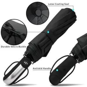 Llightweight folding windproof umbrella one hand operation, fits in luggage and handbag